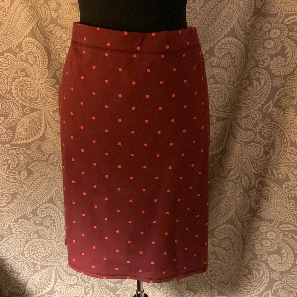 Old Navy Wine Red polkadot Pencil Skirt